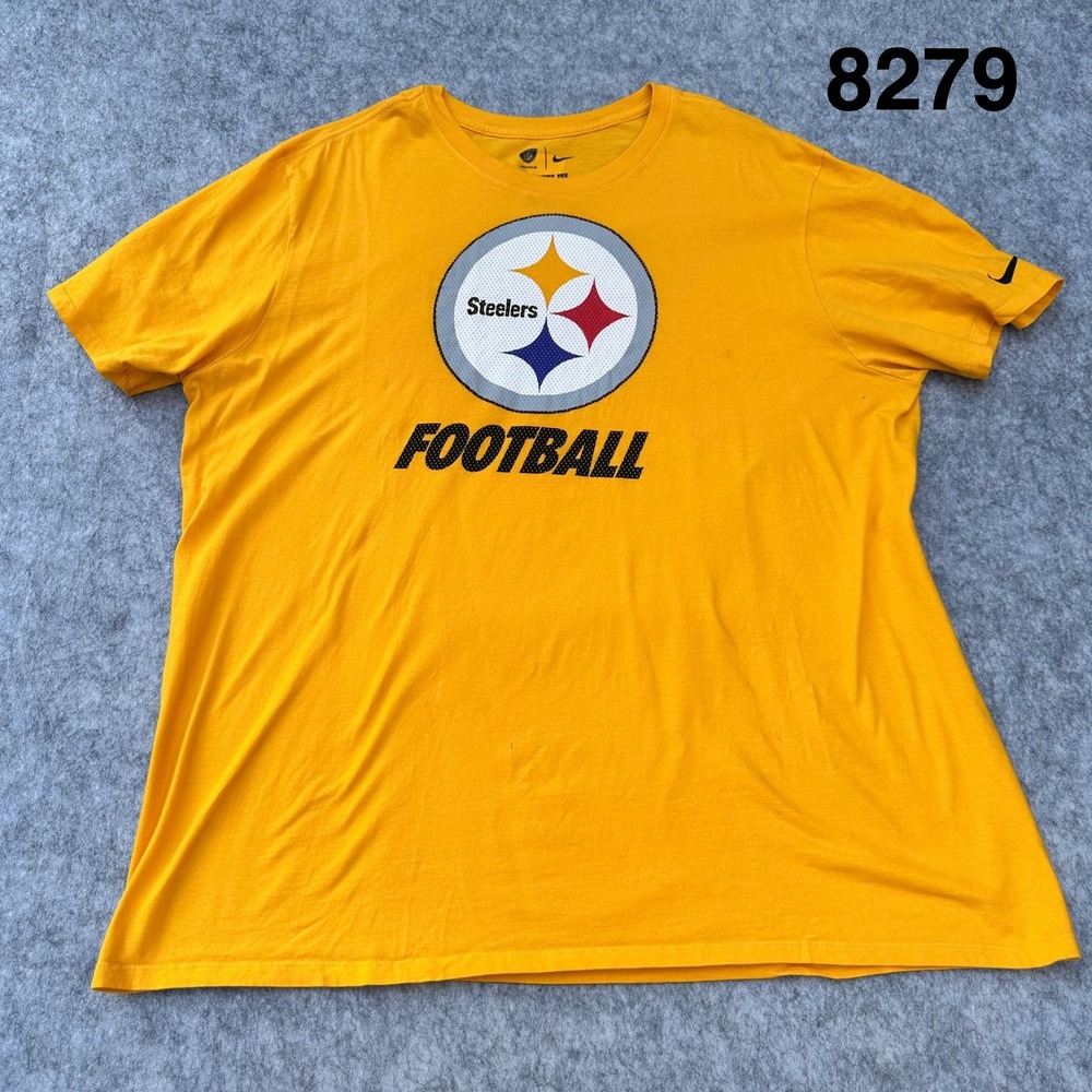 Nike Mens Pittsburgh Steelers NFL Training Gold Graphic T-Shirt XXL Athletic Cut